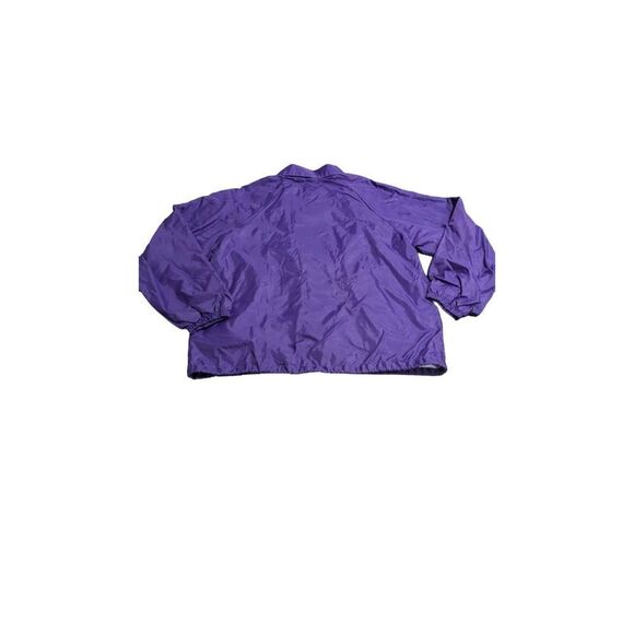 Auburn Large Purple Snap Up Windbreaker Breakaway Lined Track Jacket Vintage 80s - Picture 3 of 5